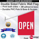 OPEN Red Deluxe Fabric Wall Flag