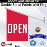 OPEN Red Deluxe Fabric Wall Flag - view 2